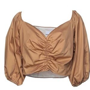 Kaos Italian cropped blouse biscotti color size 2